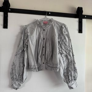 Anthropologie pinstripe blouse